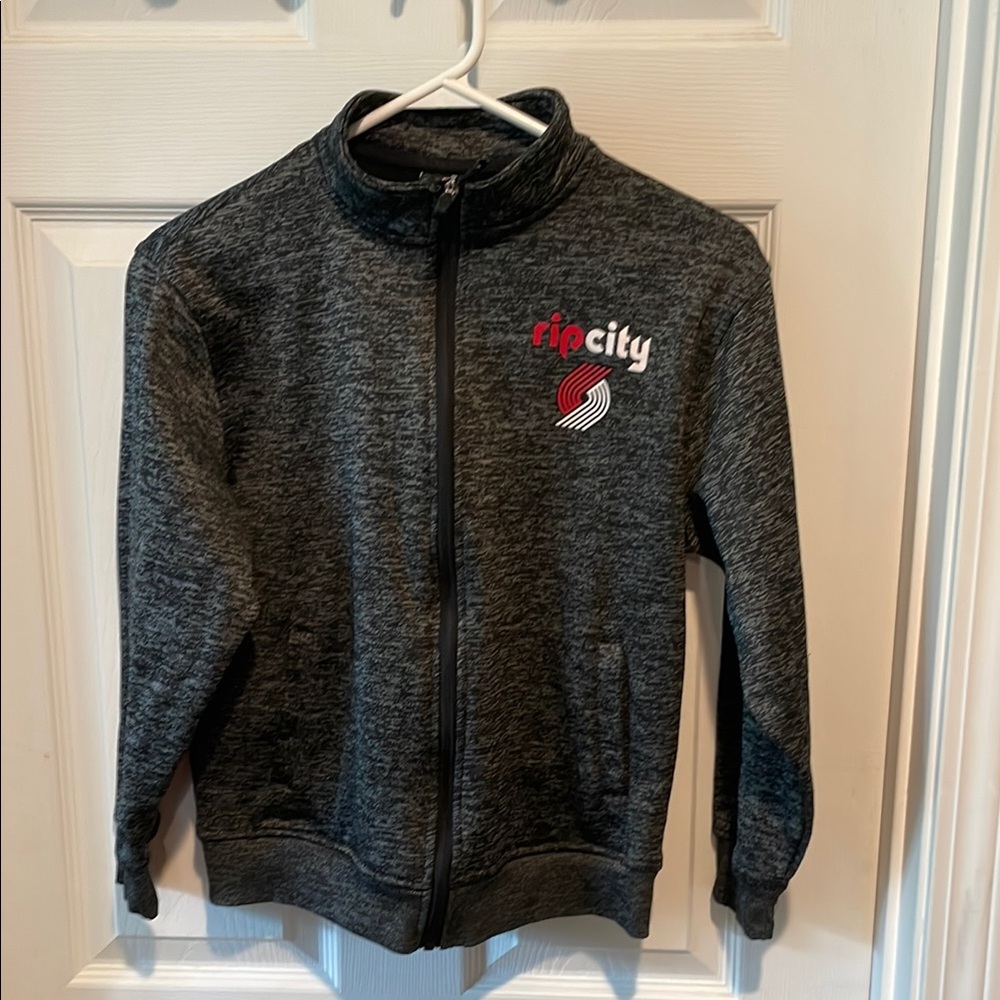 Portland Trailblazers NBA Kids Charcoal Zip-Up Hoodie